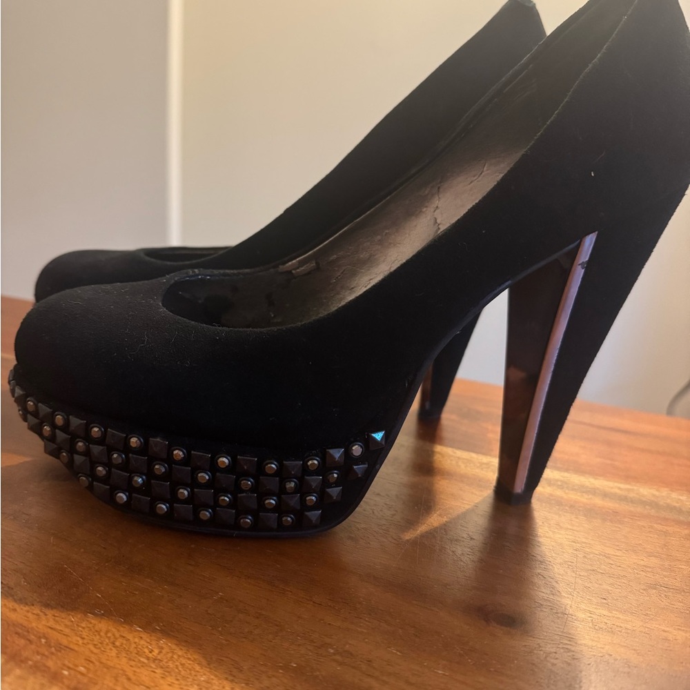 Sam Edelman Black Studded Platform Heels